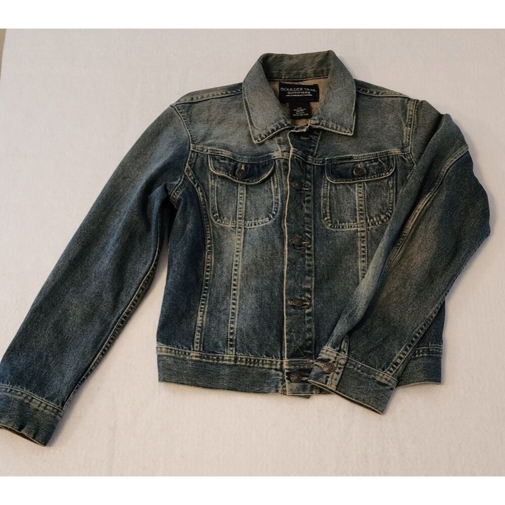 Boulder Trail Outfitters Womens Denim Jacket M/M Medium 100% Cotton Button-Up Cl
